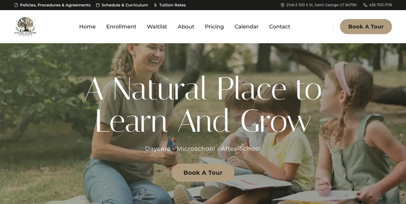 Nature Academy — a website built by Kura
