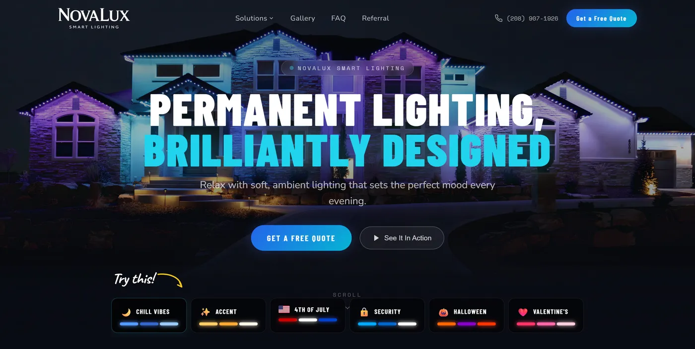 Novalux — a website built by Kura