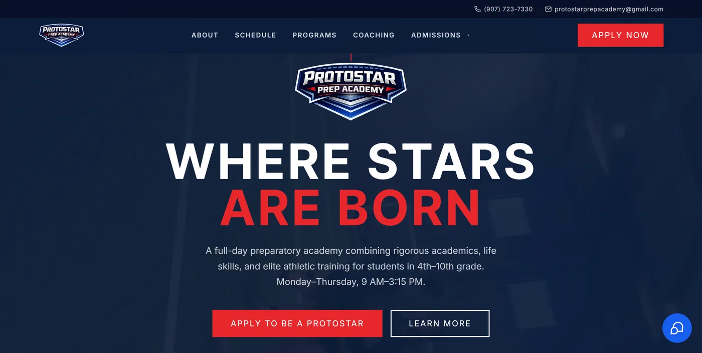 Prostar Prep Academy — a website built by Kura