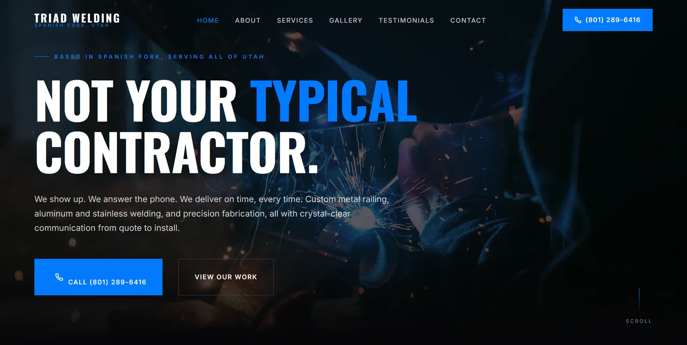 Triad Welding — a website built by Kura